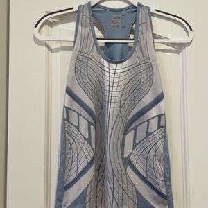 Lucky in Love Blue and Gray Tank Top